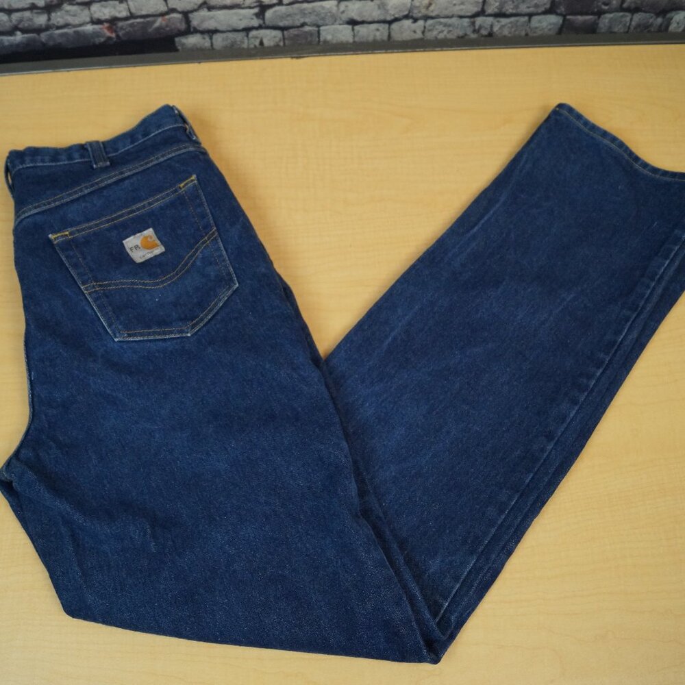 Carhartt FR 280-83 HRC 2 Flame Resistant Blue Jeans Workwear Mens 34 x 36